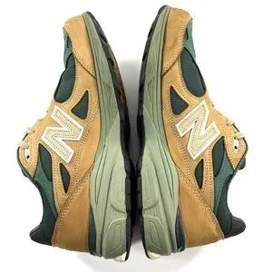 New Balance 990v3 Mens 10.5 Teddy Santis Tan Green Sneaker Shoe USA M990WG3 New Balance Teddy Santis x 990v3 Made in USA Tan Green for  main image 4